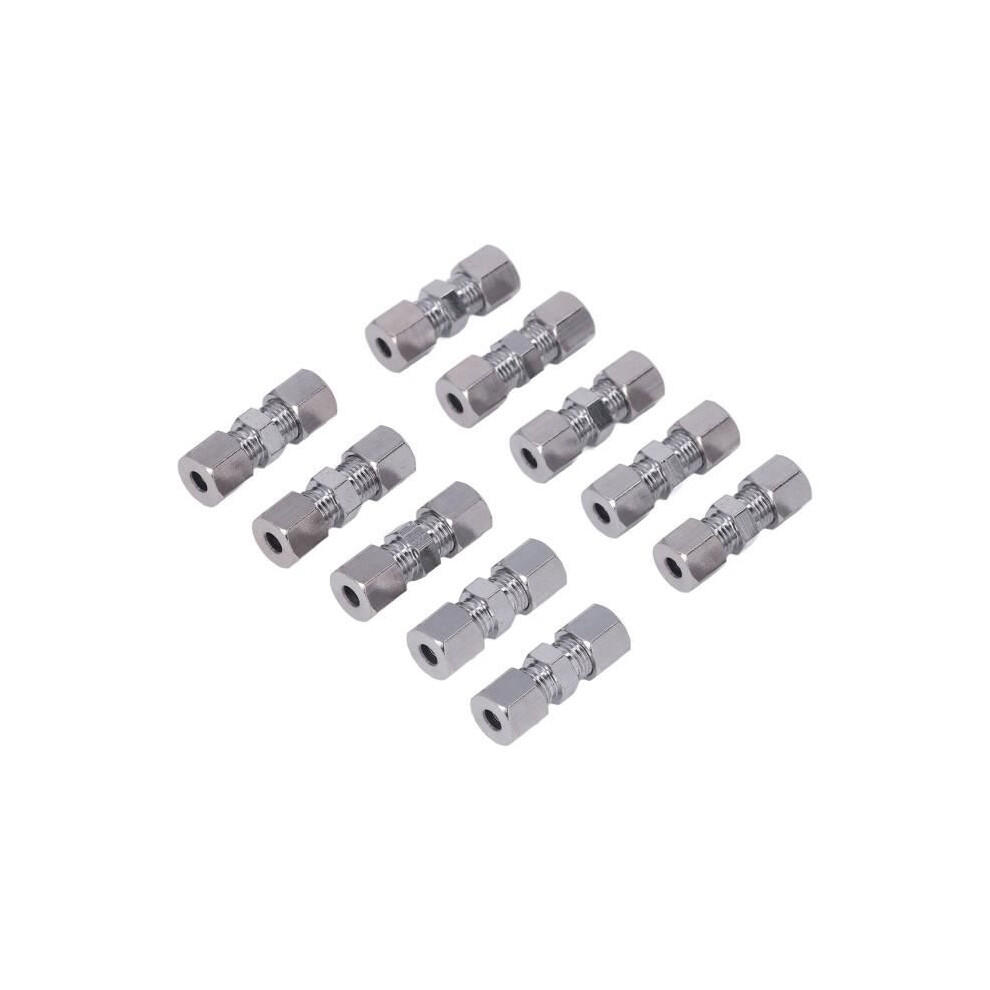 Zerone 10-Piece Brake Hose Connector, Chrome-Plated Copper Brake Line Connector, Brake Hose Fitting For Brake Tube 9301941297414
