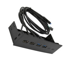 Tbest 4-Port 5,25-Zoll High-Speed 5 Gbit/s USB 3.0 Front-Hub für PC