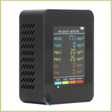 Cocosity TVOC HCHO CO2-Qualitätsdetektor mit tragbarem LCD-Bildschirm und Alarm