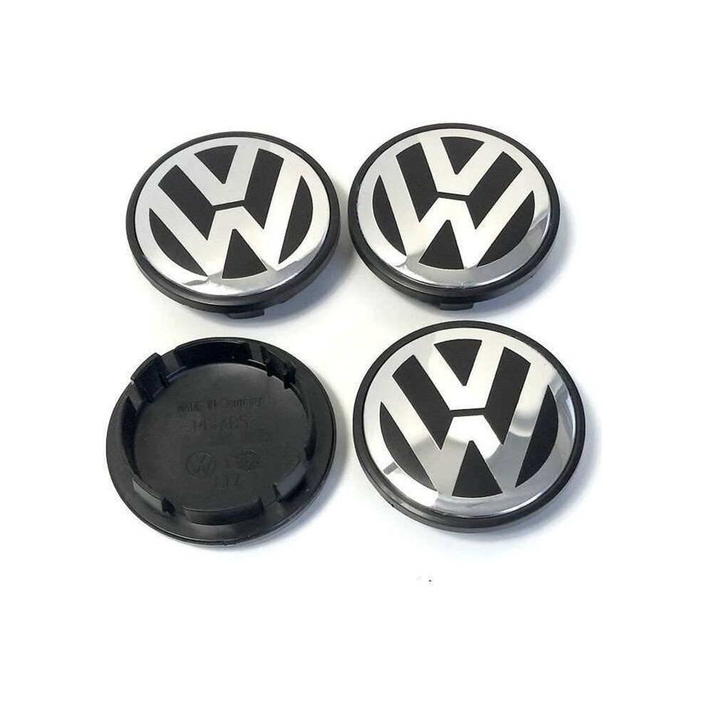 4X Vw Wheel Centers, Hubcaps, 65Mm Alloy Rims, Volkswagen Emblem 9301941297933