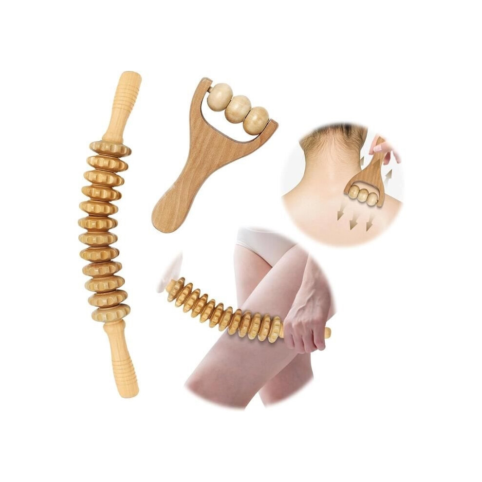 Aihontai Wooden Massage Roller - Cellulite Massager - Relieves Muscle Pain