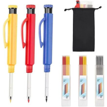 Zimmermannsbleistift – 3er-Set – inklusive Anspitzer – Weiß