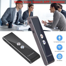 T8 Mini Smart Tragbarer Sofort-Sprachübersetzer, 40 Sprachen, mehrsprachige App, Echtzeit, Zwei-Wege, 2,4-GHz-Funk – Grau