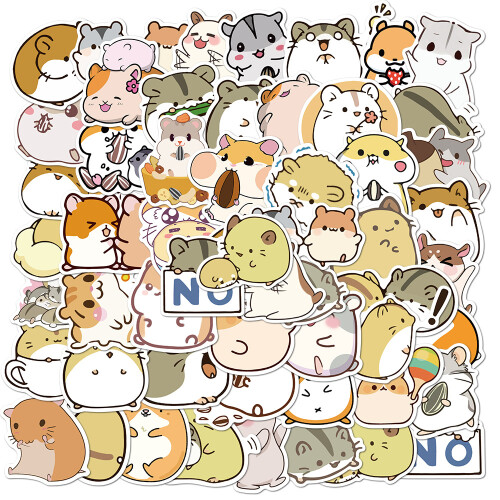 Hamster-Aufkleber, 50er-Pack MultiColor
