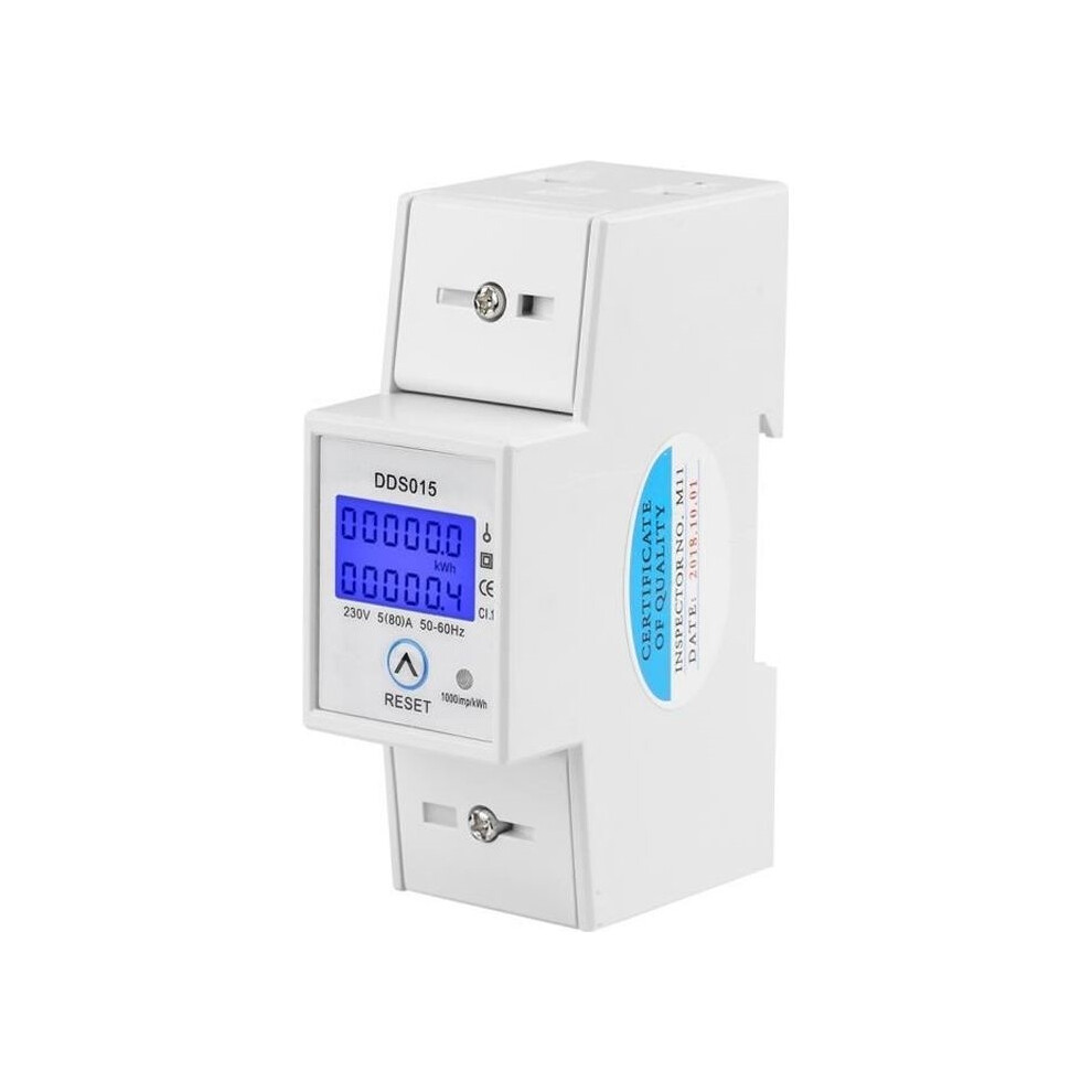 5-80A 230V 50Hz Din Rail Single Phase Wattmeter Electrical Consumption In Watts Electronic Energy Meter 9301941305928