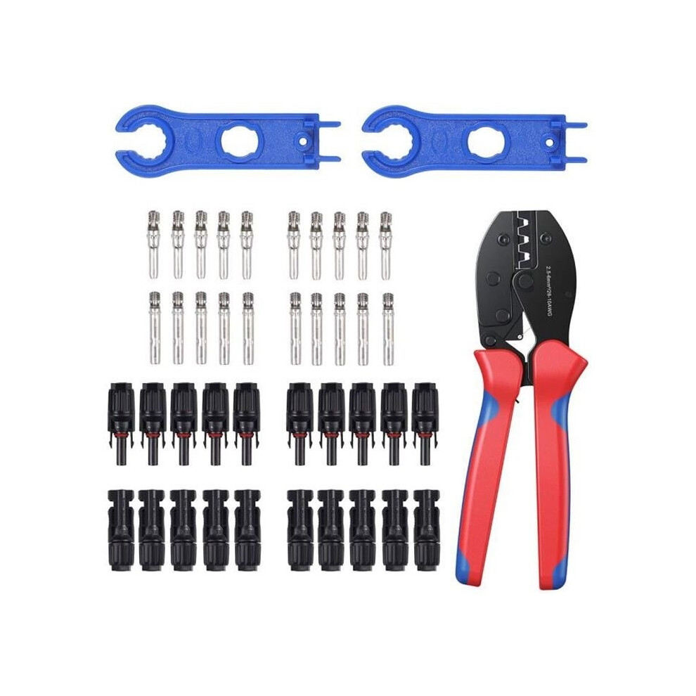 Solar Panel Pv Cable Crimper Mc4 Wire Stripper Male Connector With Crimping Tool Female Connector Spanner Wrench 9301941307434