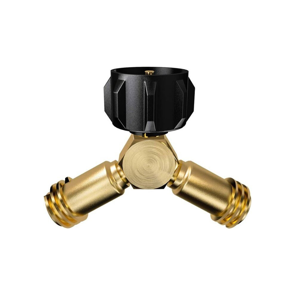 Y-Splitter For Propane Tank, Propane Adapter, 2-Way Valve For A 20 Lb Lpg Gas Cylinder Connecting 2 9301941307373