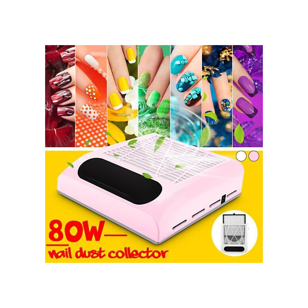 Aihontai 80W Nail Vacuum Cleaner With Dust Removal Filter, Pink