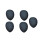 Finger Puff Makeup Svampar 5-pack Black 1