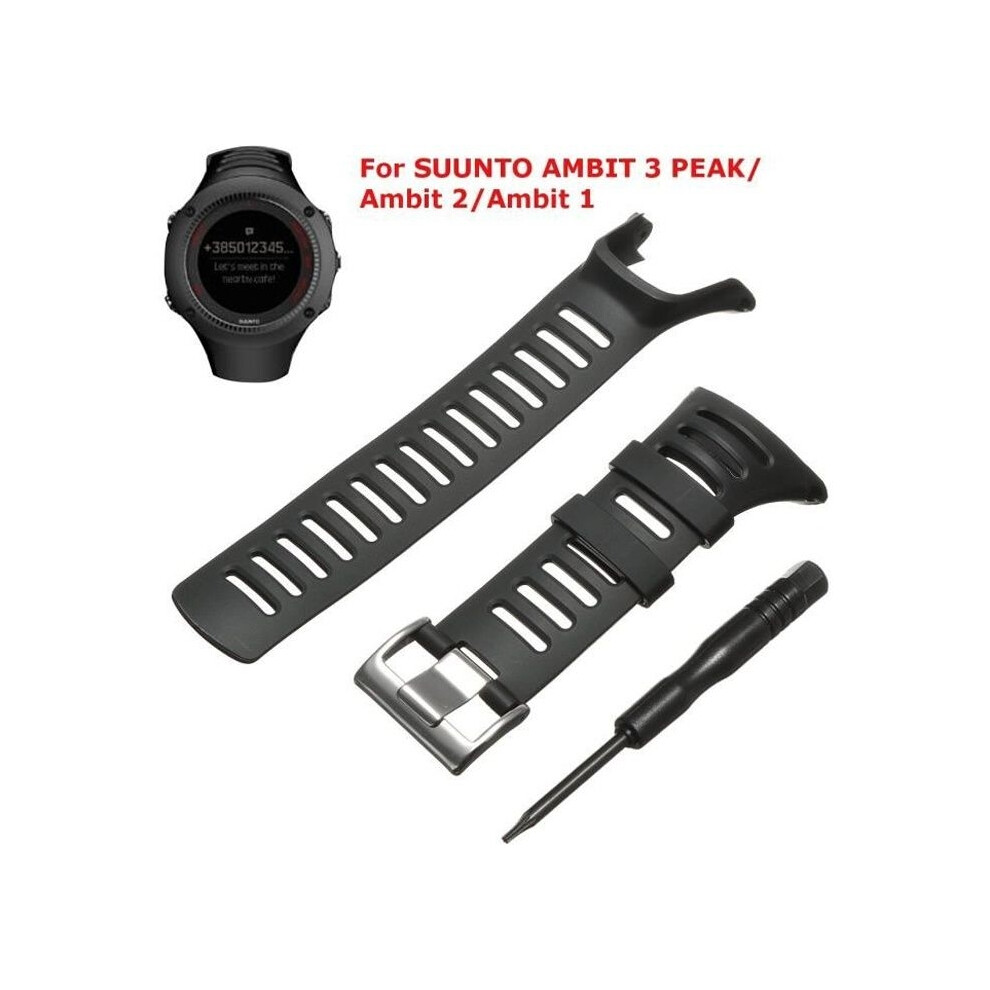Rubber Watch Strap + Screwdriver For Suunto Ambit 3 Peak/Ambit 2/Ambit 1 9301941310496