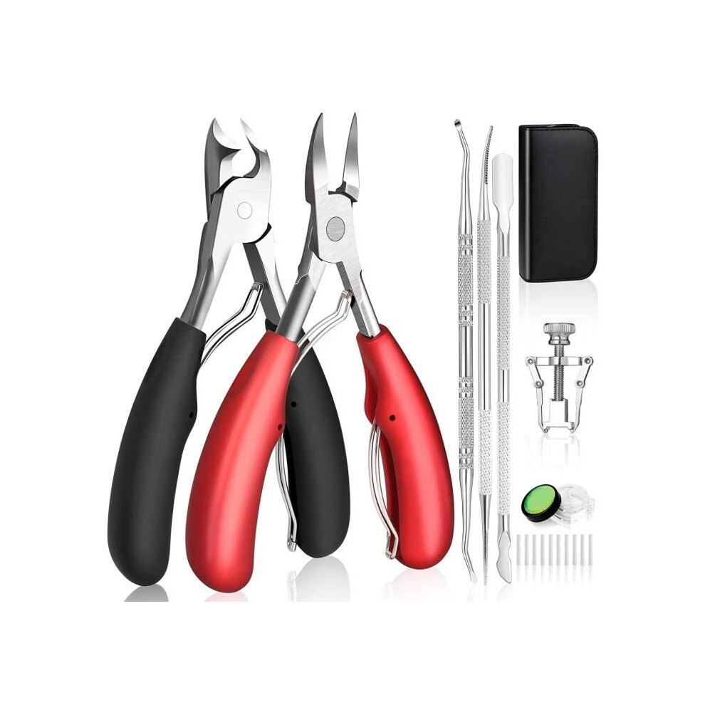 Aihontai Professional Nail Clippers, Toenail Clippers, Toenail Scissors, Pedicure Tool Set For Thick Nails - 6 Pieces