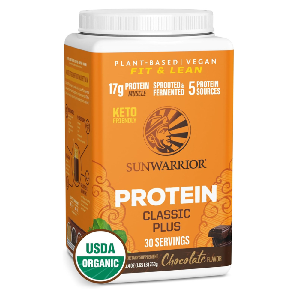 Sunwarrior (750G) Classic Plus Plant Protein, Organic Chocolate