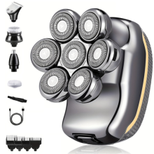 6-in-1 Men'S Electric Heads Shaver Rechargeable Cordless Hair Shaving