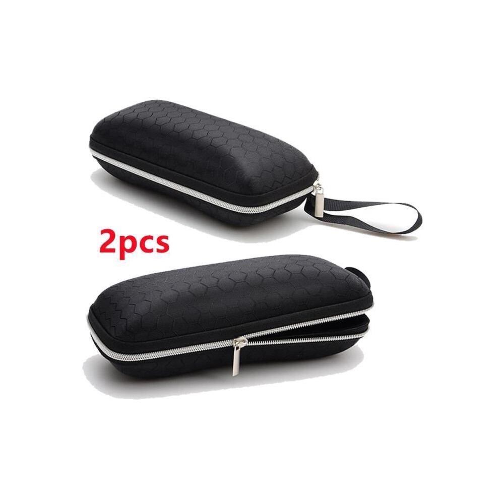 Aihontai Eyeglass Case, Rigid Canvas Eyeglass Case For Myopia, Portable Reading Glasses Case, For Sunglasses, Travel, Women, Black