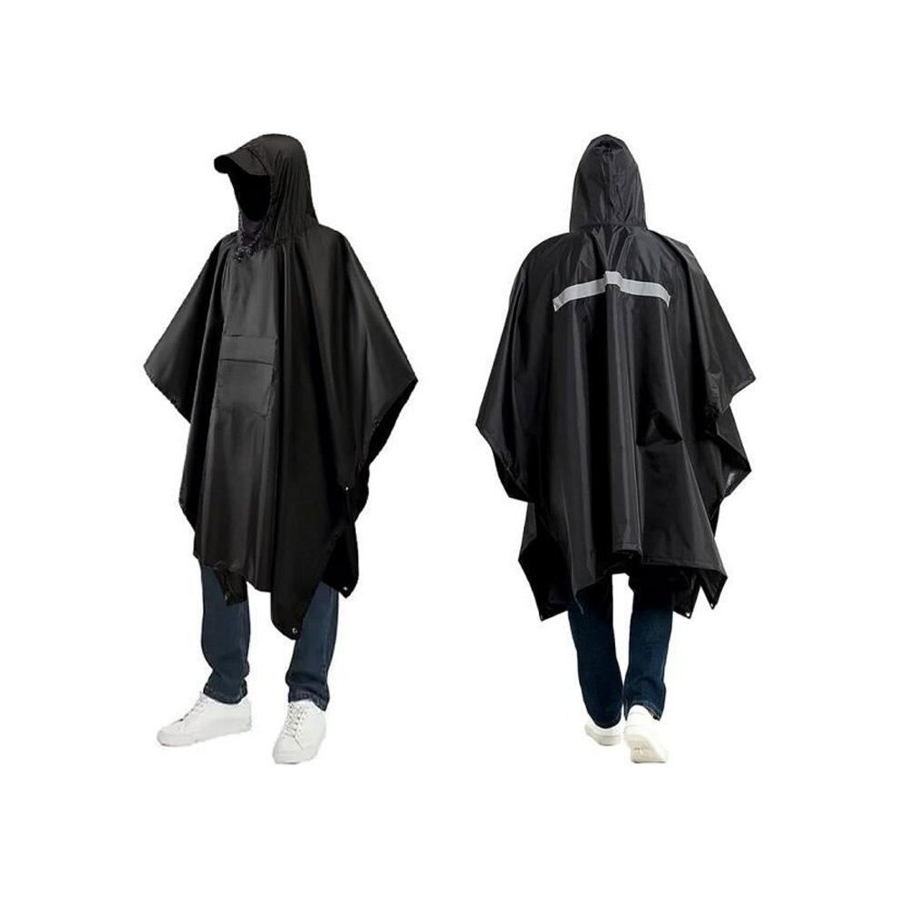 3-In-1 Rain Cape Â Multifunctional Poncho Â Rain Protection (Waterproof) Â Groundsheet Â Extra Tent Black 9301941316535