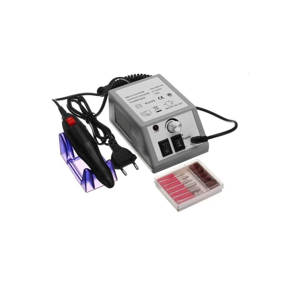Aihontai Grey 220V Professional Electric Nail Drill Kit 20000 Rpm Manicure Pedicure Nail Eu Plug