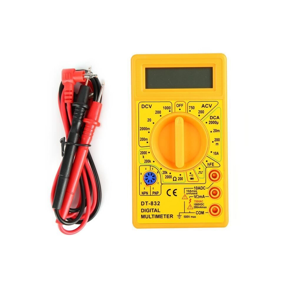 Vgeby Dt-832 Portable Multimeter, Handheld Digital Multimeter, Ac/Dc Voltage/Current Resistance Tester 9301941316689