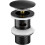 Black Basin Waste with Overflow, Automatic Pop-up Waste in Stainless Steel - AURALUM 1