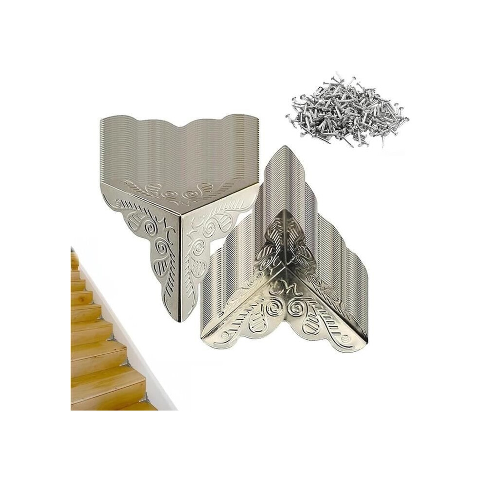 Aihontai 100Pcs Stair Corner Dust Guards, 25Mm Vintage Non-Slip Stair Corner Dust Protection, Decoration