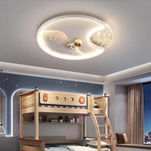 Lámpara de techo LED 3D con diseño de astronauta y luna, ideal para habitaciones infantiles.