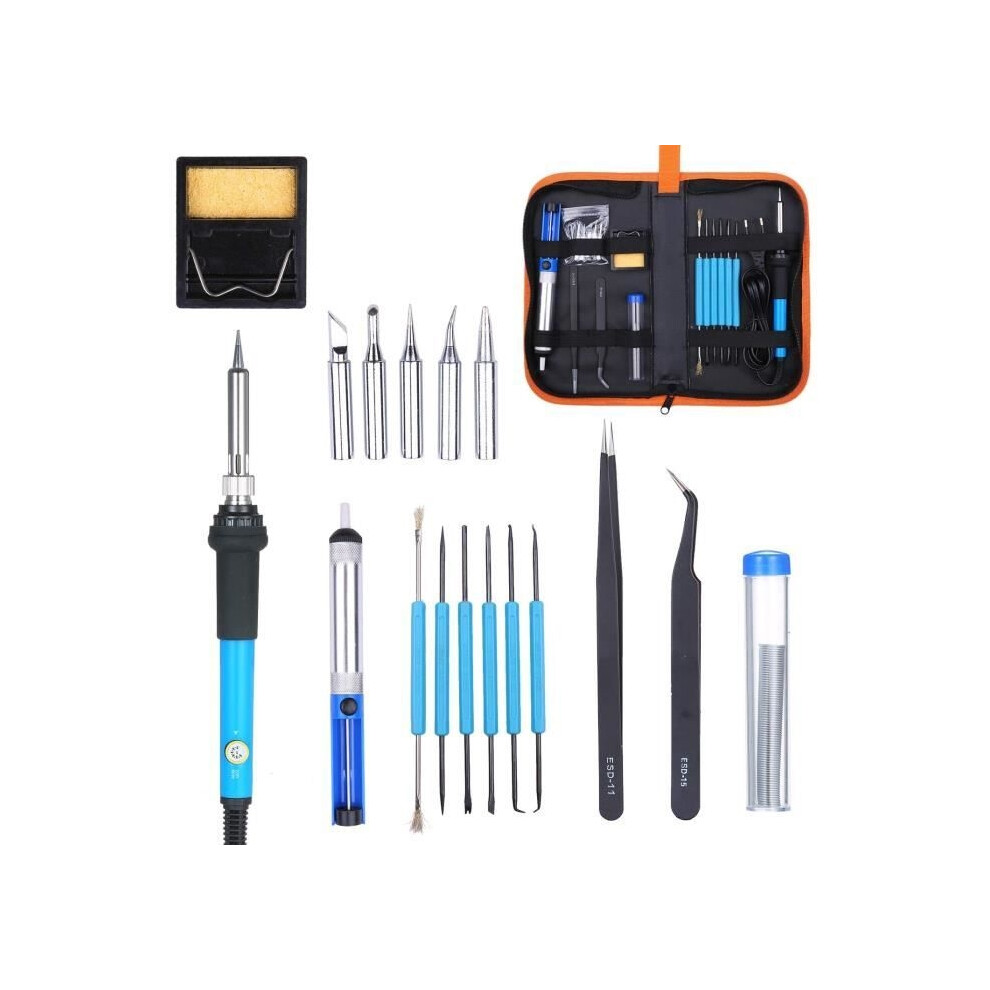 Victsing Soldering Iron Kit 60W 220V Adjustable Temperature With 5 Soldering Tips, Stand, And Solder Wire For Various Applications 9301941320136