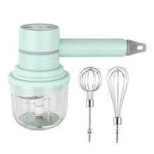 2-in-1 Elektrischer Handmixer, tragbarer Knoblauchzerkleinerer, Schneebesen, USB-Ladefunktion, elektrischer Haushalts-Handbesen