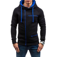 Herren-Langarmhoodie mit durchgehendem Reißverschluss. Größe: Schwarz.