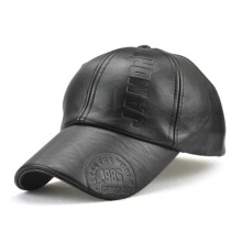 Baseballkappe – JAMONT – Winter – PU-Leder – Verstellbar – Schwarz