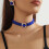 (Blue) Ensemble Collier & Boucles d'Oreilles Strass 2