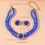 (Blue) Ensemble Collier & Boucles d'Oreilles Strass 3