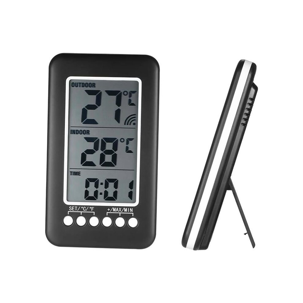Wireless Indoor Thermometer, Lcd / Digital Indoor/Outdoor Thermometer Clock Temperature Measurement. 9301941323007