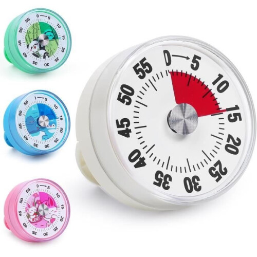 Visual timer for children, 60-minute mechanical kitchen timer, digital timer that can replace a children's hourglass