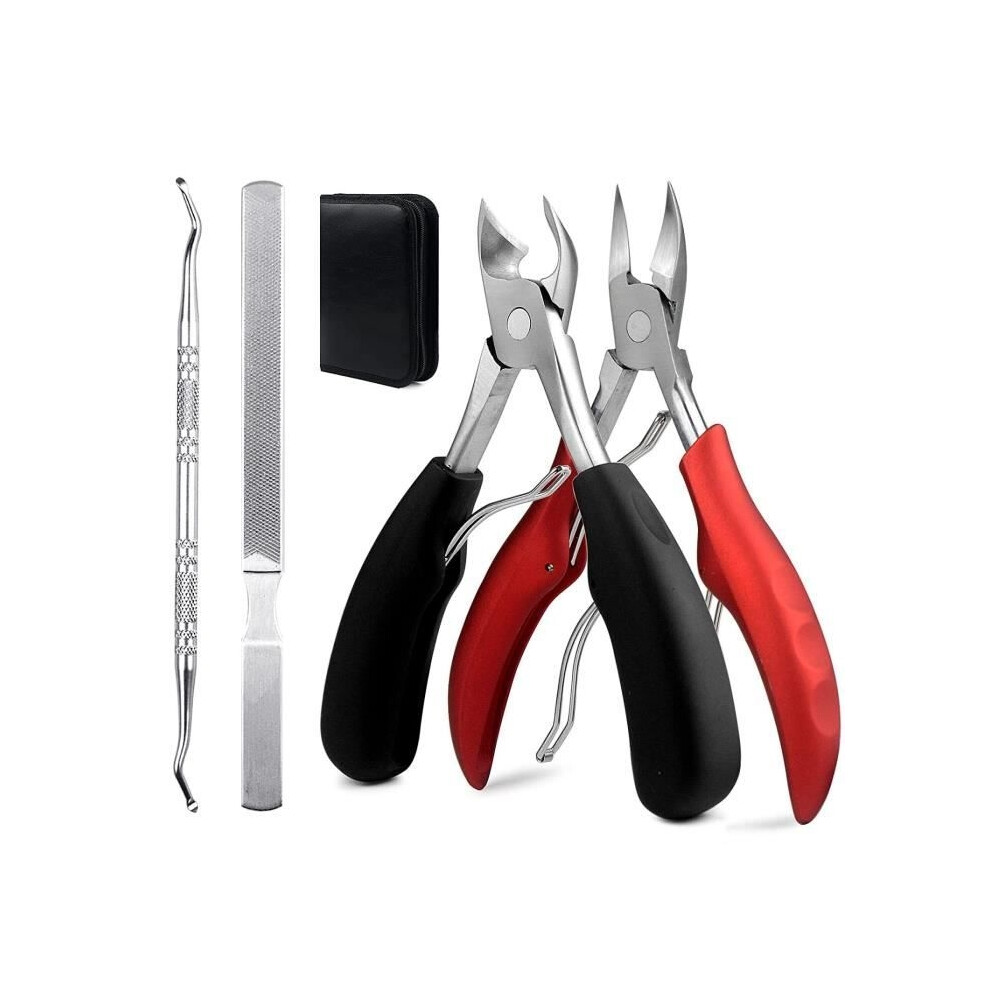 Aihontai White Professional Nail Clippers - Pedicure Sets - Toenail Scissors - Thick Nails