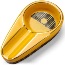 Aschenbecher, Keramikaschenbecher, Mini-Zigarrenaschenbecher aus Keramik, Exquisiter Keramikaschenbecher für das Homeoffice (Gelb)