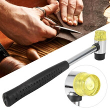 Atyhao Gummihammer, doppelseitiger Hammer mit abnehmbarem Gummikopf, DIY-Lederhandwerkshammer
