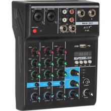 Professioneller tragbarer 4-Kanal-Bluetooth-Audiomixer mit Halleffekt für Karaoke und USB-Anschluss