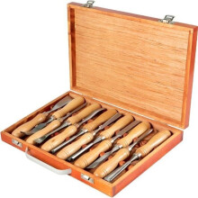 Schnitzset – 12-teiliges Holzmeißelset – VEVOR – 60CRV Profi-Werkzeugkoffer