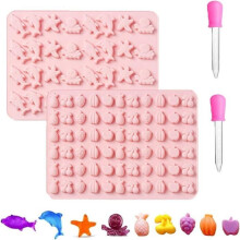 Set mit 2 Gummibärchenformen, Gummibärchenformen, Schokoladenformen, Silikonformen, Formen für