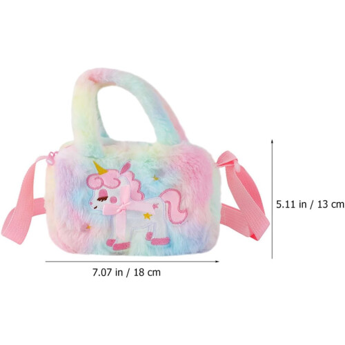 Einhorn-Plüschhandtasche, leichte Umhängetasche 1