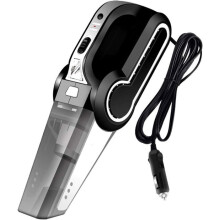 4-in-1 Tragbarer Autostaubsauger (12 V, 120 W) mit Reifendruckmesser für Nass- und Trockenreifen, Reifenfüller und Staubsaugerzubehör