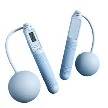 Kabelloses Smart-Springseil mit Gewichtsball und Zähler – Blau