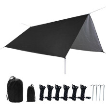 Outdoor-Campingzelt, Sonnen- und Regenschutz, ultraleichtes, tragbares Picknickzelt, 300 x 290 cm, Schwarz