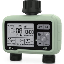 2-Wege-Bewässerungstimer, automatischer Bewässerungstimer für den Außenbereich, IPX5 wasserdicht, manueller automatischer Sprinkler