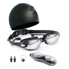 DRFEIFY Badekappen- und Schwimmbrillen-Set – 5er-Pack – UV-Schutz – Antibeschlag – Komfortabel