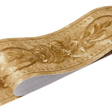Selbstklebende Bordüre – Gold – 10,5 cm x 5 m – Blumenmuster – Ideal für Küche und Bad