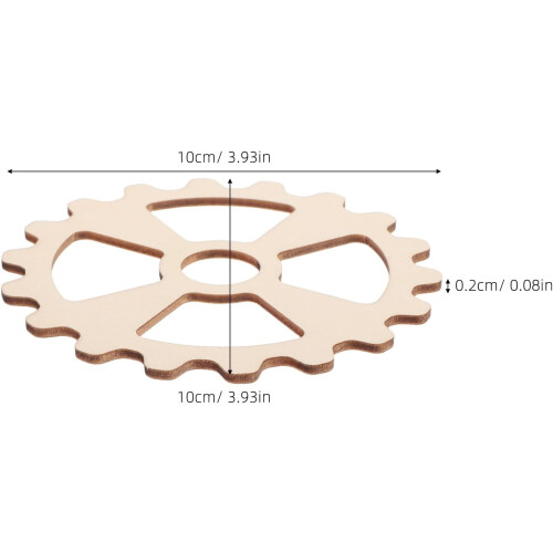 10 τεμάχια ξύλινα γρανάζια 10cm, γρανάζια βαφής DIY, ατελείωτες ξύλινες κοπές 1
