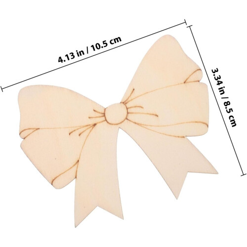 10 pièces de découpes de nœuds papillon en bois brut 1
