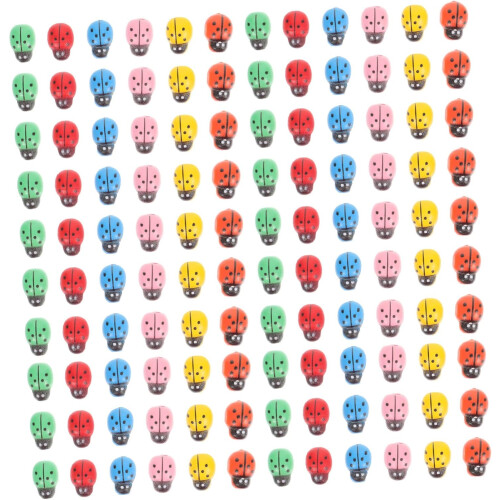 1000pcs Wooden Ladybug Miniature Figurines Small Ladybug Decorations 1