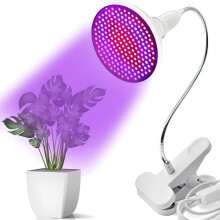Retoo 200 LED 20W LED-Pflanzenlampe für Zimmerpflanzen und Gartenbau, mit verstellbarer Klemme und Helligkeitsstufen
