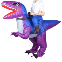 Sonew aufblasbares Dinosaurierkostüm, aufblasbares Dinosaurier-Halloweenkostüm für Kinder und Erwachsene mit Partydekoration